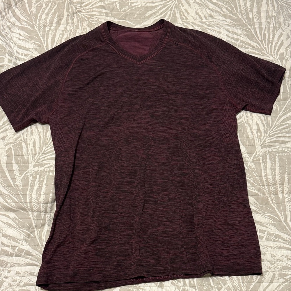 lululemon athletica Men's Burgundy V-Neck Tee